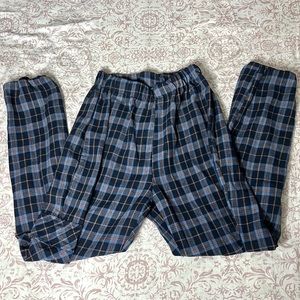 🧿Thrifted🧿 Stretchy Plaid Shades of Blue Pants / S
